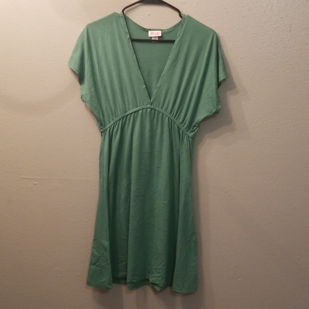 Green fit and flair dress